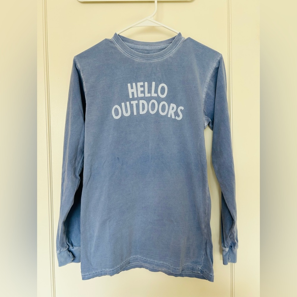 Becker Supply Co women’s - Hello Outdoors long tee - mid blue - XS